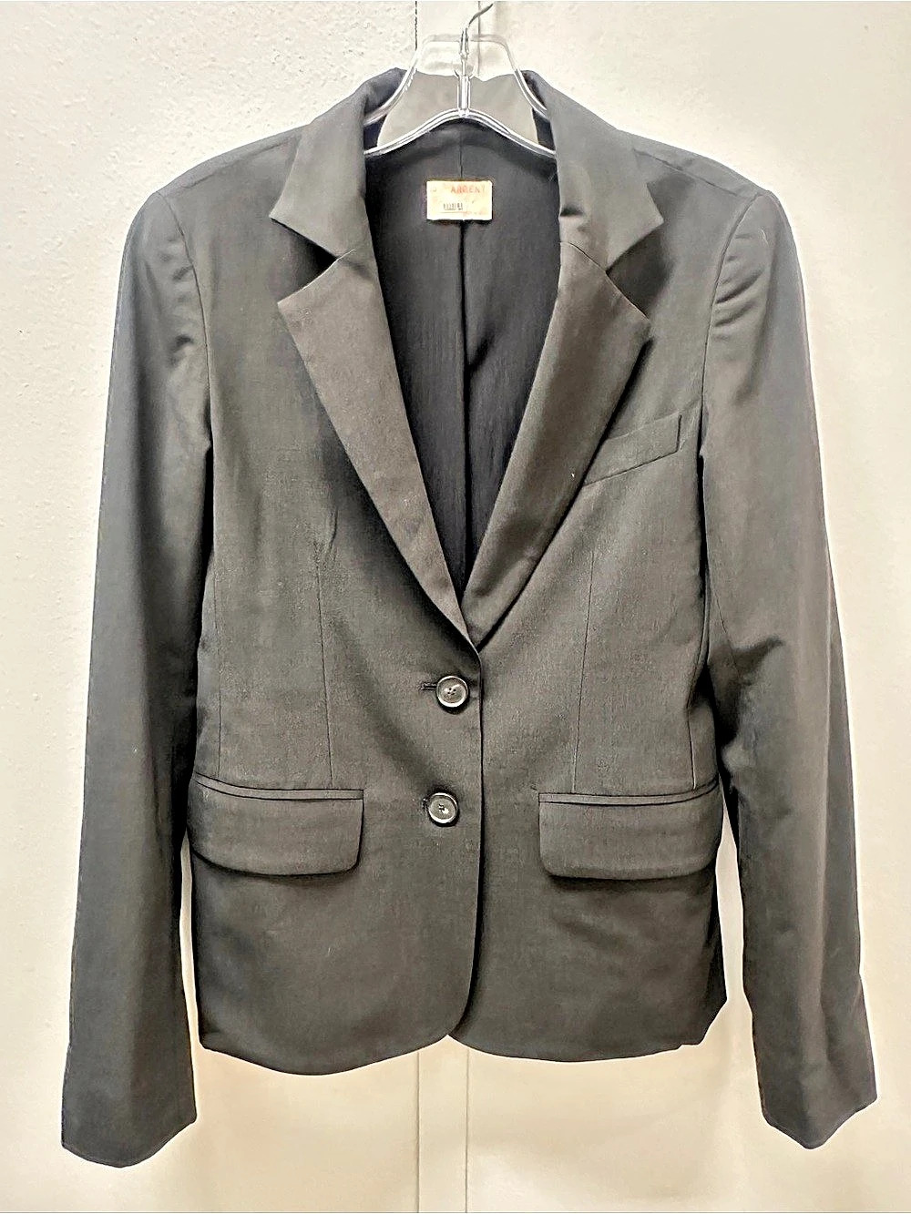 Argent Wool Blend Two Button Blazer in Black Sz 0
